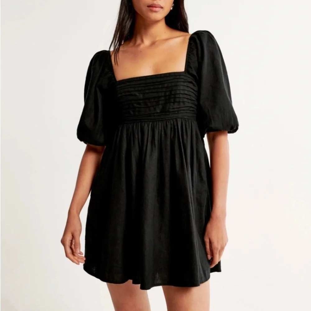 Abercrombie & Fitch Emerson Babydoll Dress Womens Size S Puff Sleeve Poplin Mini